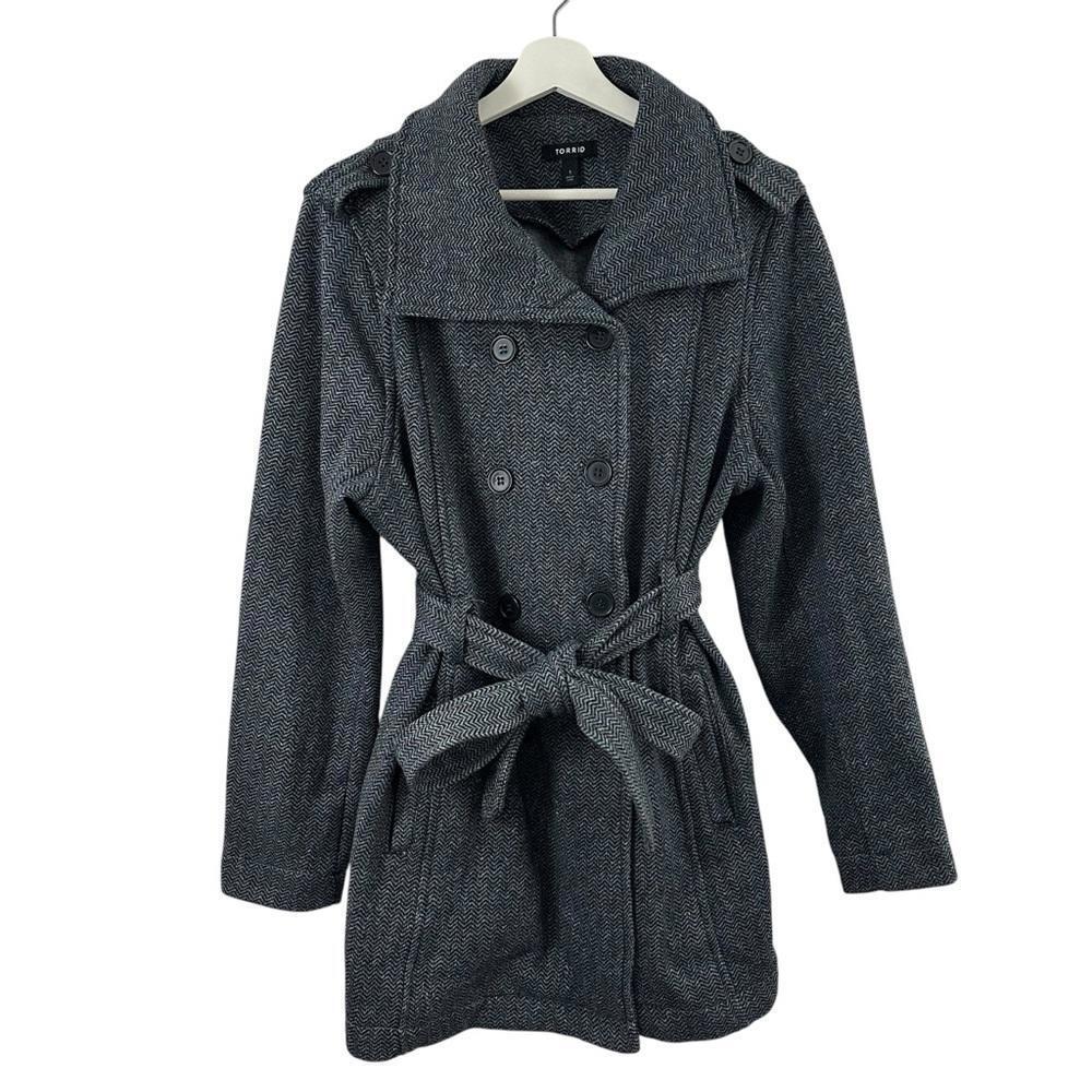 Torrid Women’s Double Breasted Blue Button Down Coat Size 1 1X